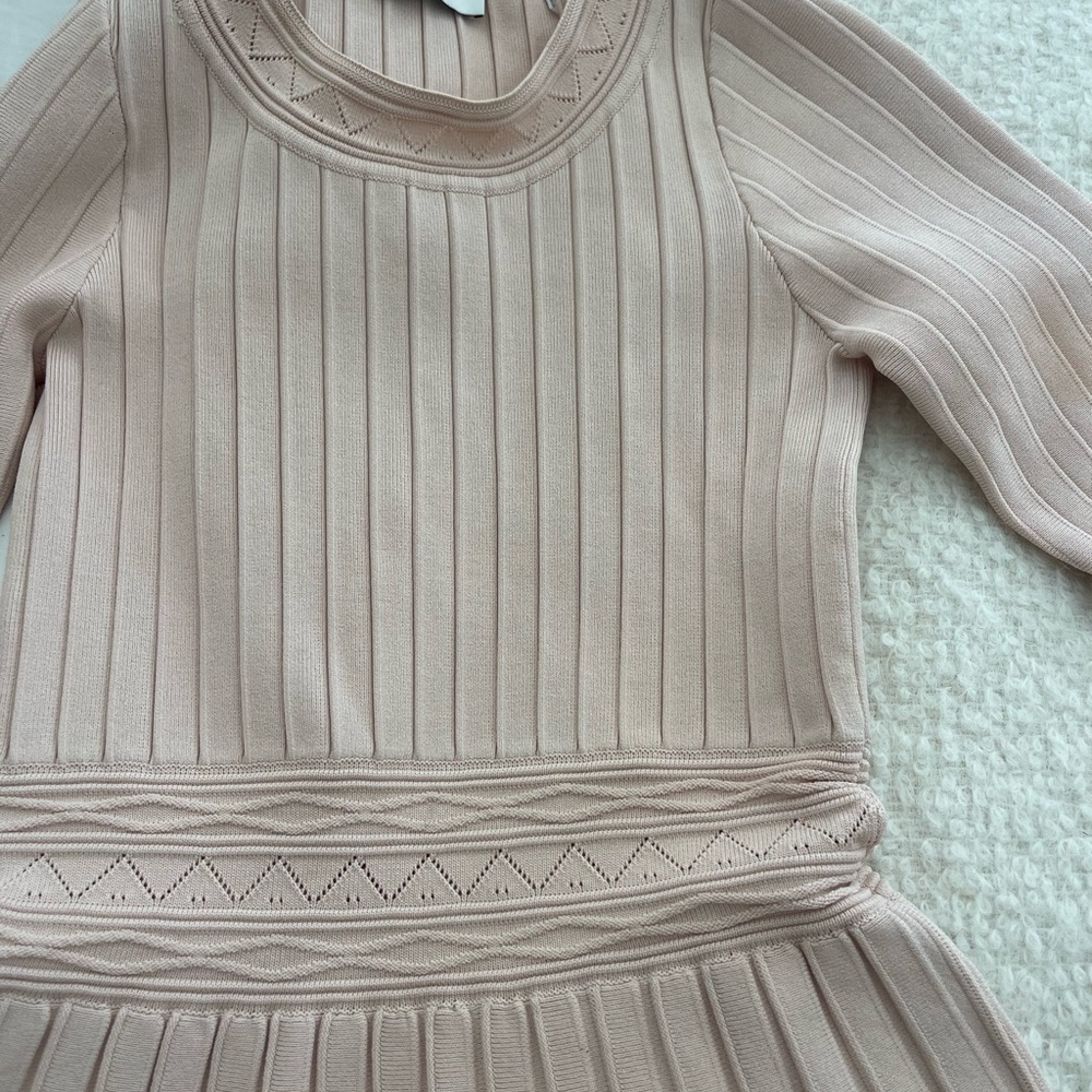 Elegant Pink Knit Sandro Dress